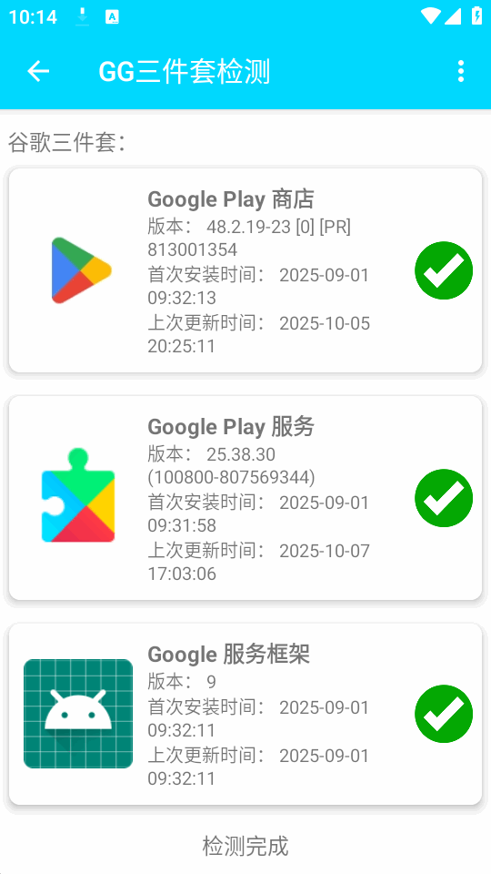 GG三件套检测截图2